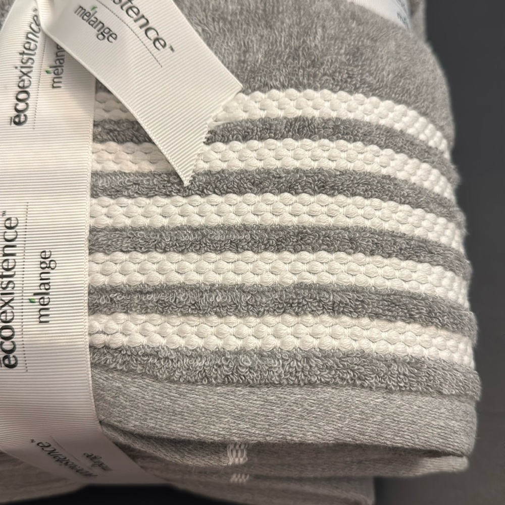 6pc Ecoexistence Mélange Bath Towel Set - Waterless Coloring  - Heathergrey - Picture 4 of 8